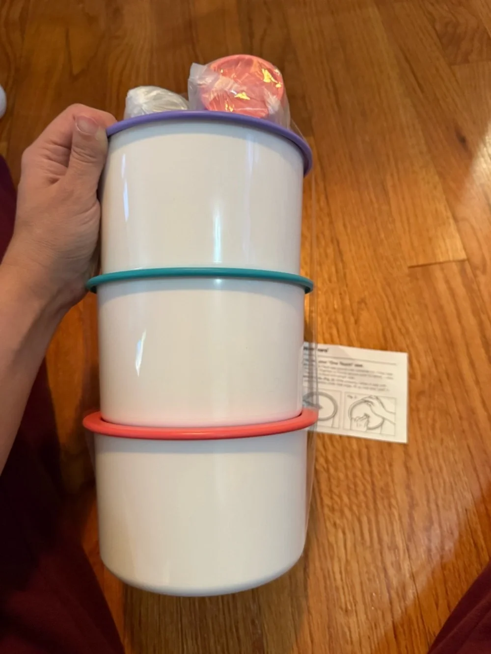 Tupperware One Touch 4Cups Junior Short B Canister 2708 Pastel 3 - plus minis!